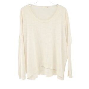 🔴MOTH ANTHROPOLOGIE size M heather ivory 3/4 dolmen sleeve knit top/sweater